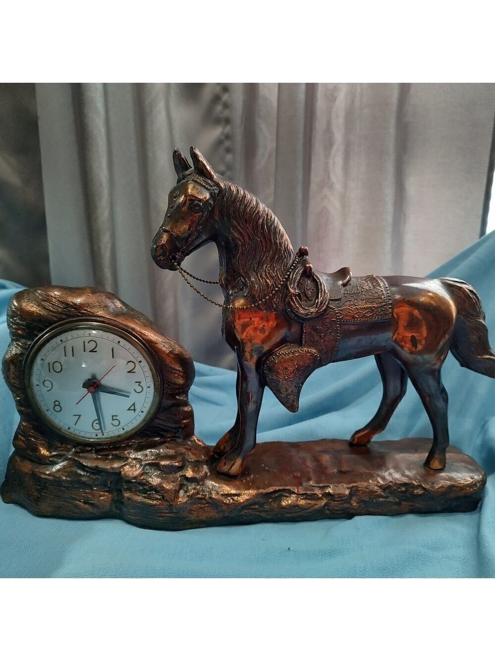 Antique New Haven Mantel Clock – Western Horse Design